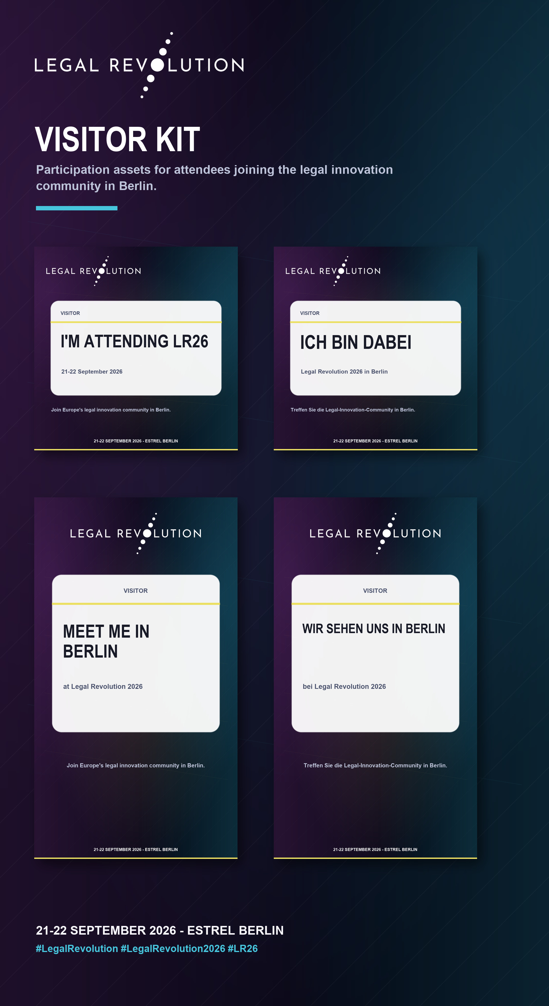 Vorschau des aktualisierten Legal Revolution 2026 Besucher-Marketingkits